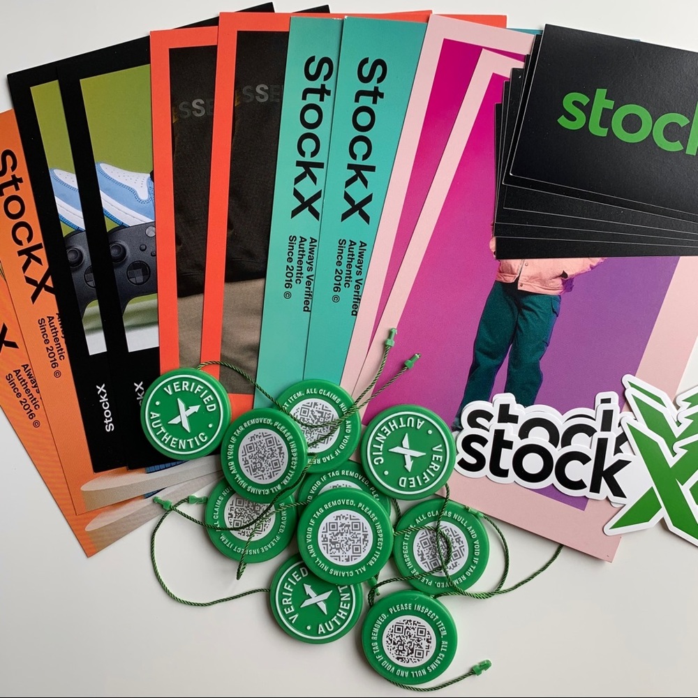 1 Set Authentic UNCUT StockX Tag, Sticker, Card